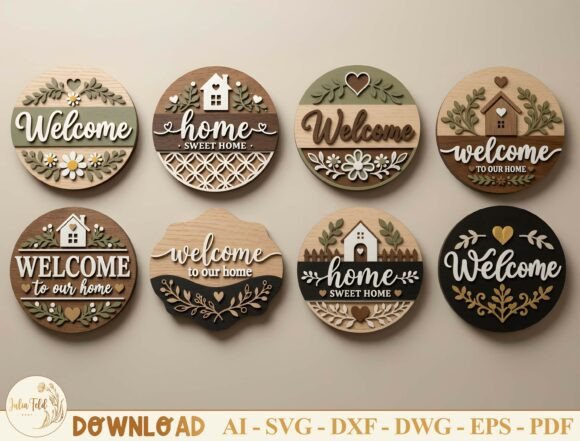 Download Welcome Sign Laser Cut File SVG Bundle - Welcome sign Collection