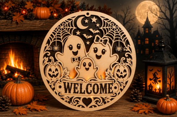 Download Ghost Halloween Welcome Sign Laser Cut - Welcome sign Collection