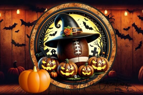 Download 3D Halloween Football Round Welcome Sign - Welcome sign Collection