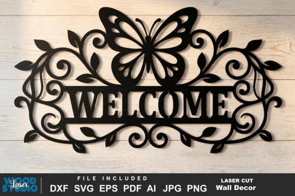 Download Butterfly Welcome Sign Laser Cut SVG - Welcome sign Collection