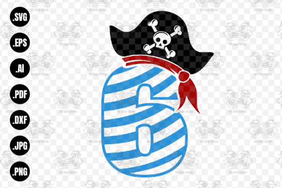 Download Pirate Number 6, Birthday Number 6 Svg - Premium Bundle