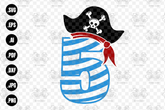 Download Pirate Number 5, Birthday Number 5 Svg, - Premium Bundle