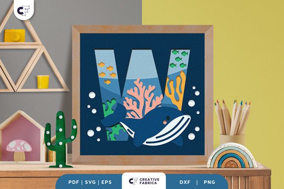 Download Alphabet Animal Letter W 3D Shadow Box - Animal Collection