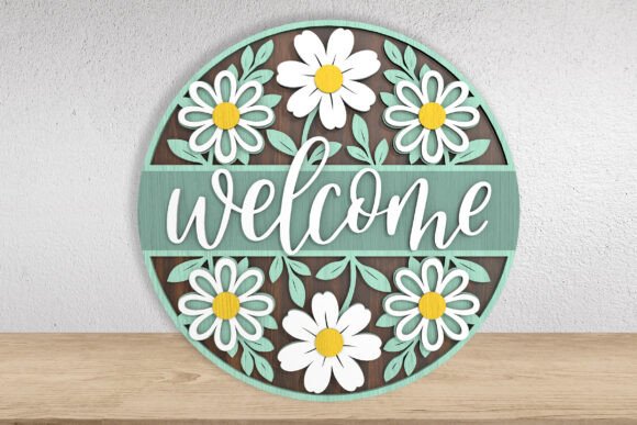 Download Daisy Welcome Sign Laser Cut File - Welcome sign Collection