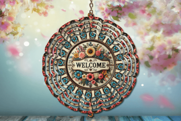 Download Floral Welcome Sign Wind Spinner - Welcome sign Collection