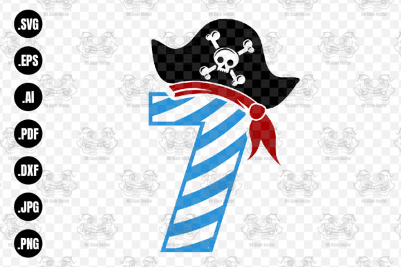 Download Pirate Number 7, Birthday Number 7 Svg - Premium Bundle
