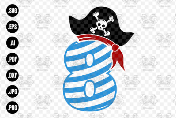 Download Pirate Number 8, Birthday Number 8 Svg - Premium Bundle